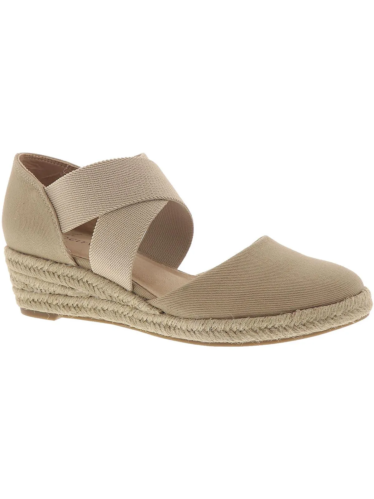 Keaton  Womens Canvas Slip On Wedge Heels