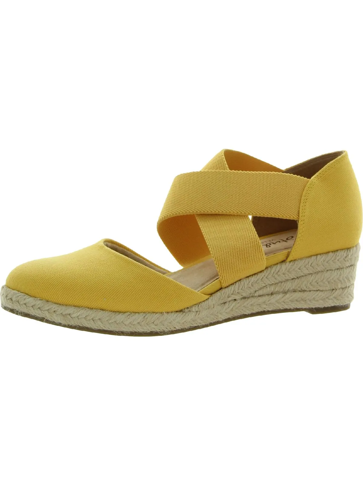 Keaton  Womens Canvas Slip On Wedge Heels