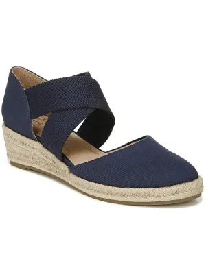 Keaton  Womens Canvas Slip On Wedge Heels