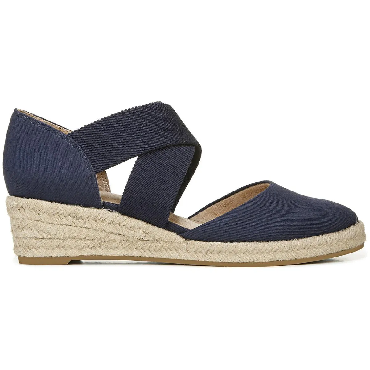 Keaton  Womens Canvas Slip On Wedge Heels