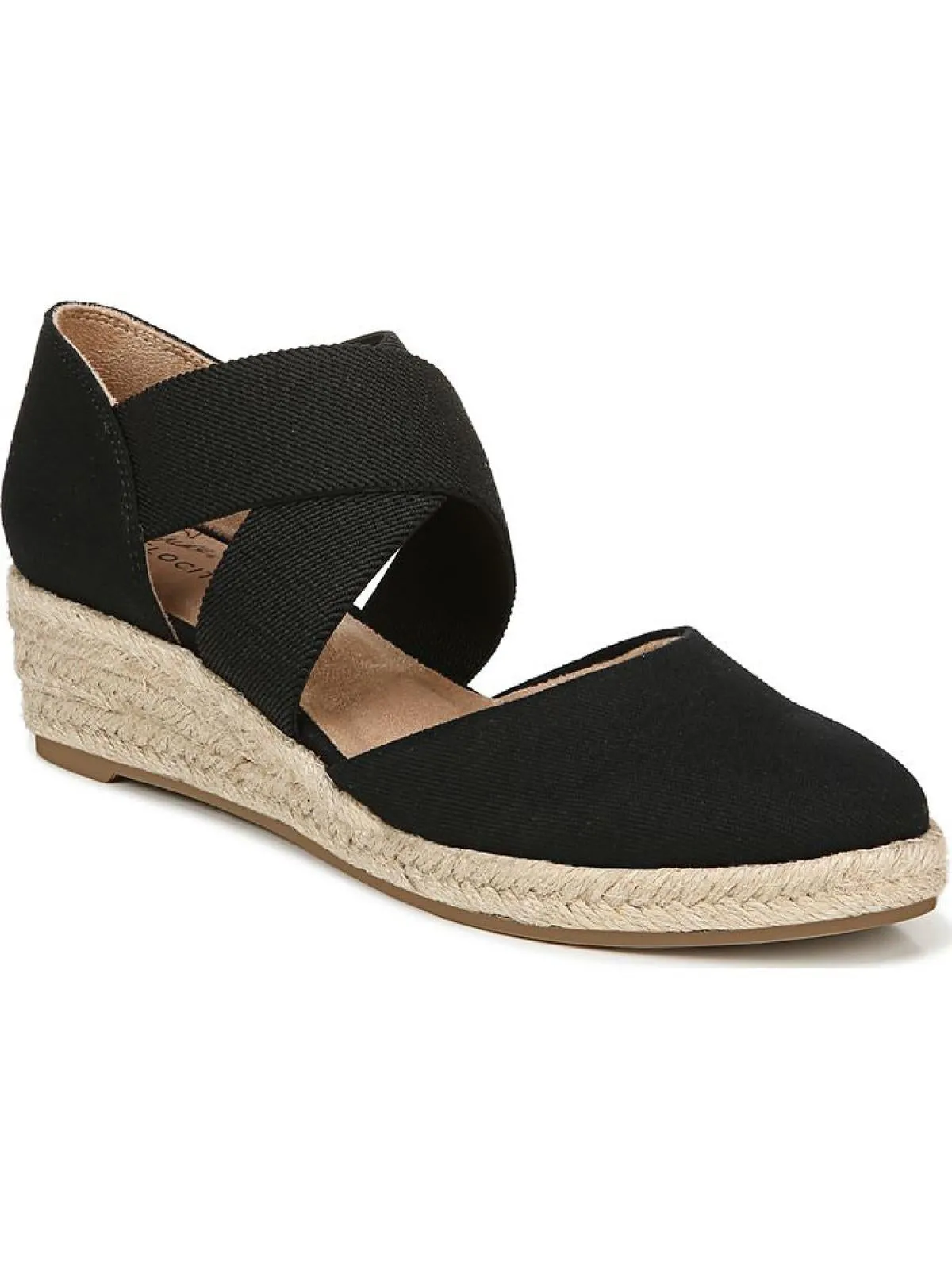 Keaton  Womens Canvas Slip On Wedge Heels
