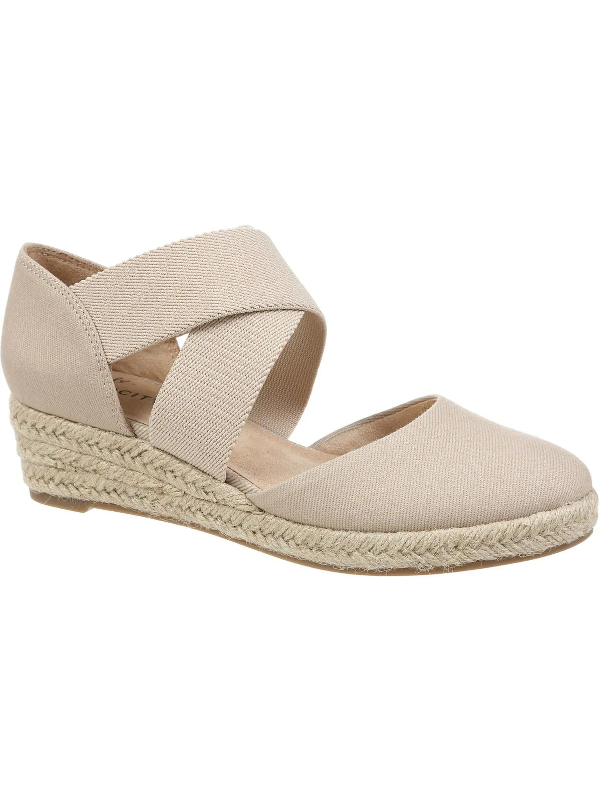 Keaton  Womens Canvas Slip On Wedge Heels