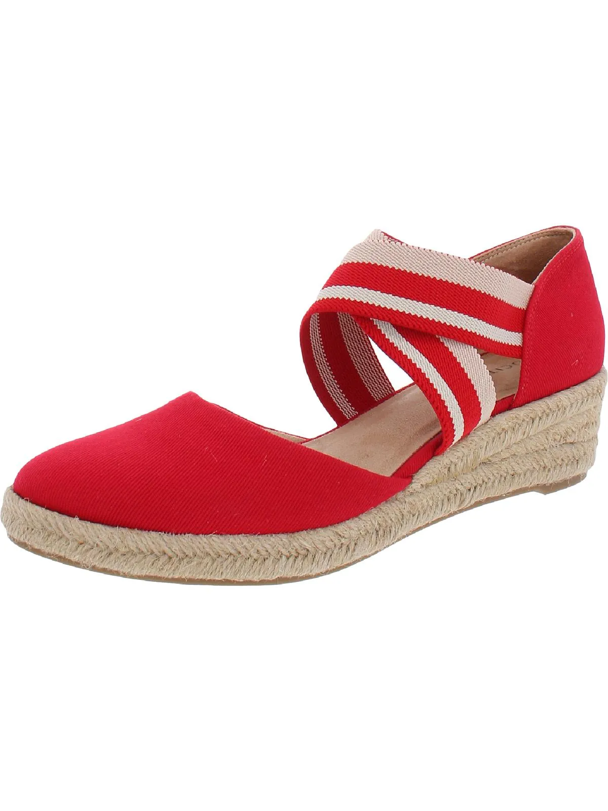 Keaton  Womens Canvas Slip On Wedge Heels
