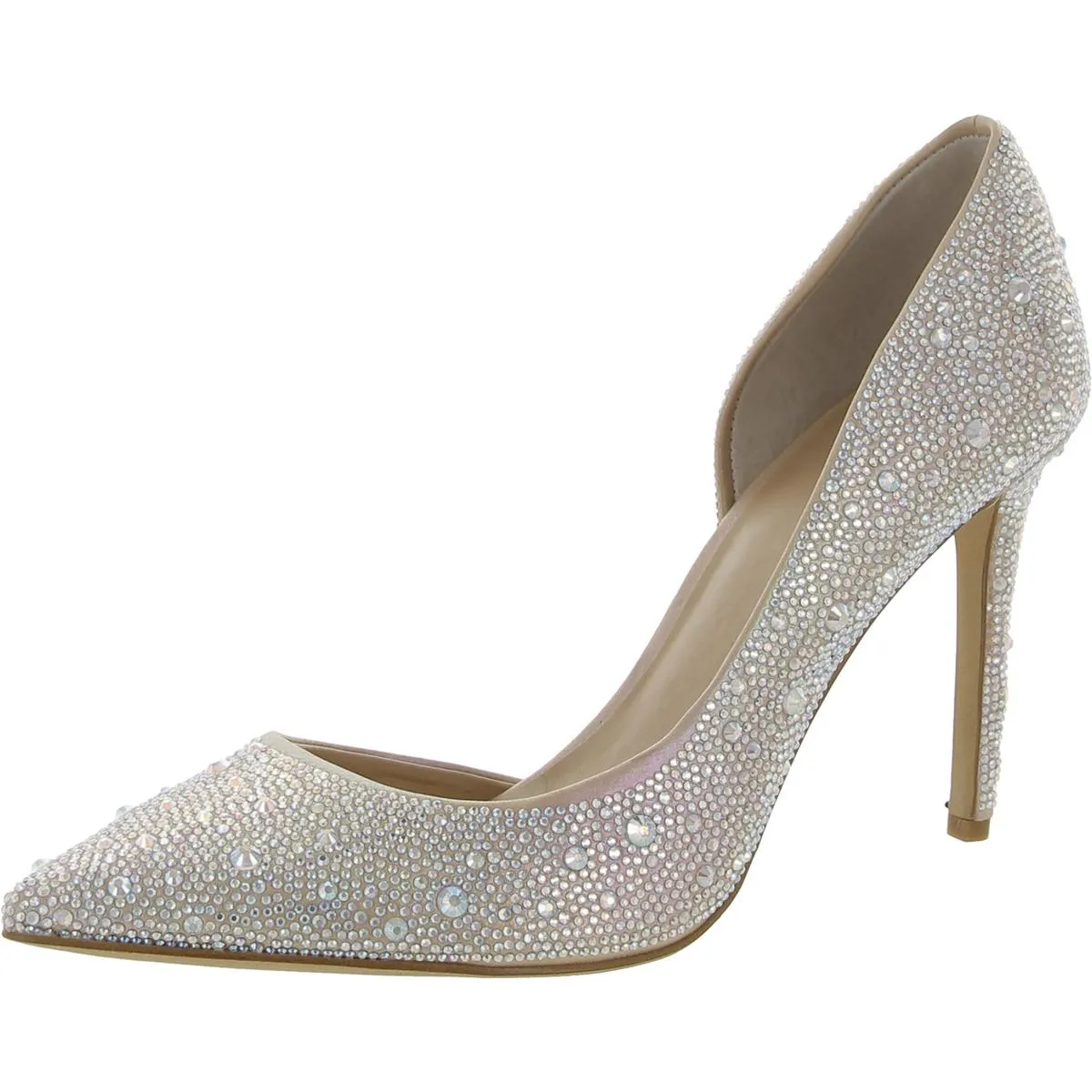 Kenjay Womens Rhinestone Pointed Toe D'Orsay Heels