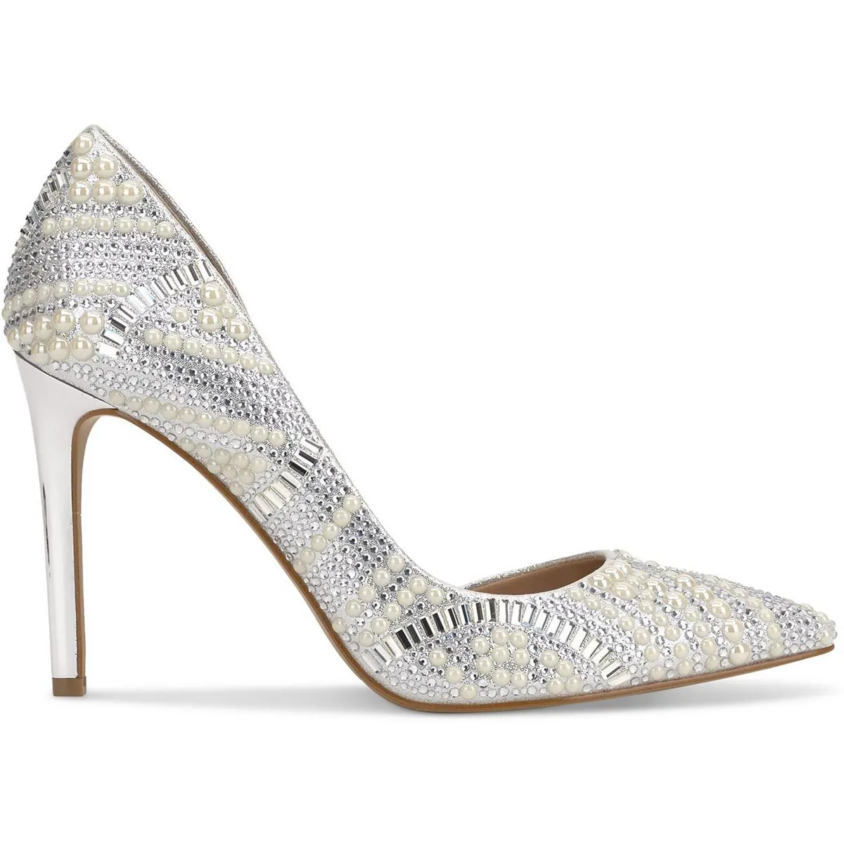 Kenjay Womens Rhinestone Pointed Toe D'Orsay Heels