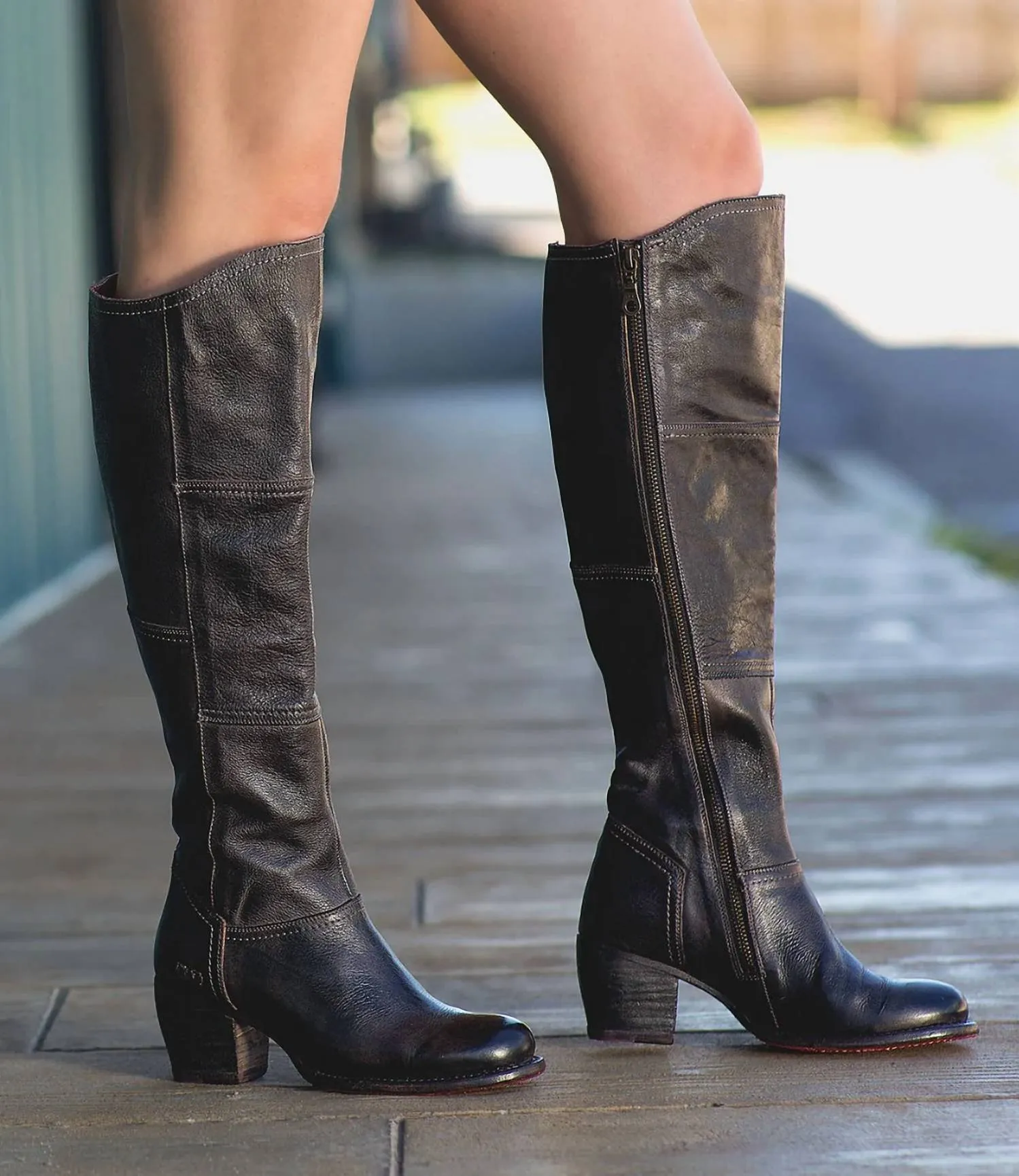 Kennice Over Knee Boot In Black Rustic