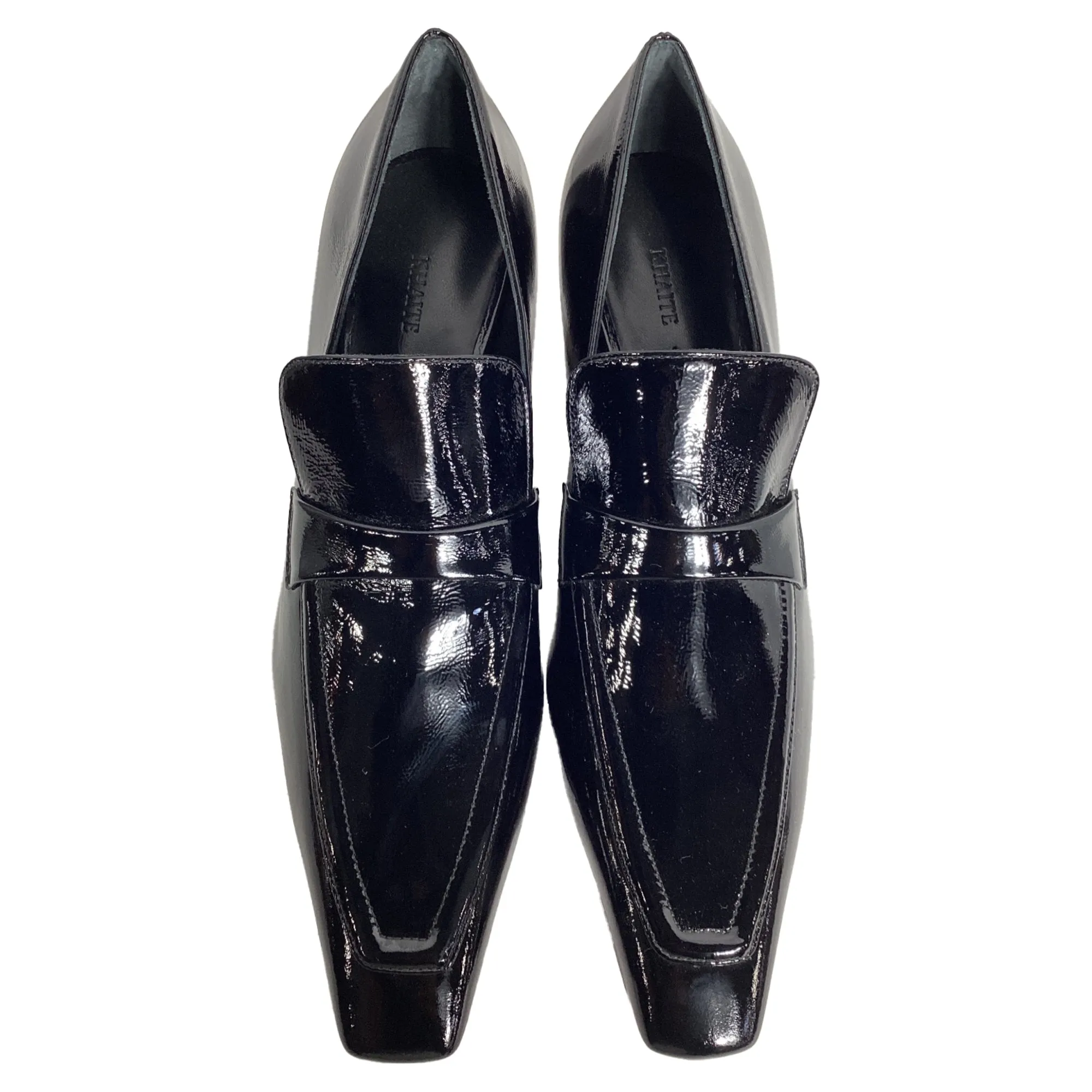 Khaite The King Point-Toe Loafers In Black Patent Leather