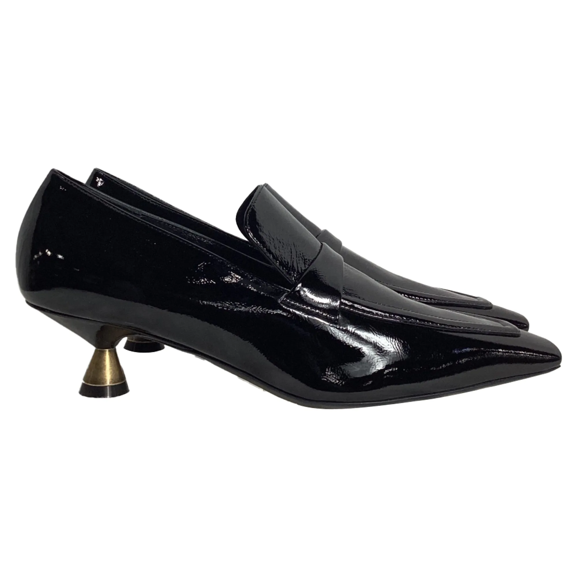Khaite The King Point-Toe Loafers In Black Patent Leather