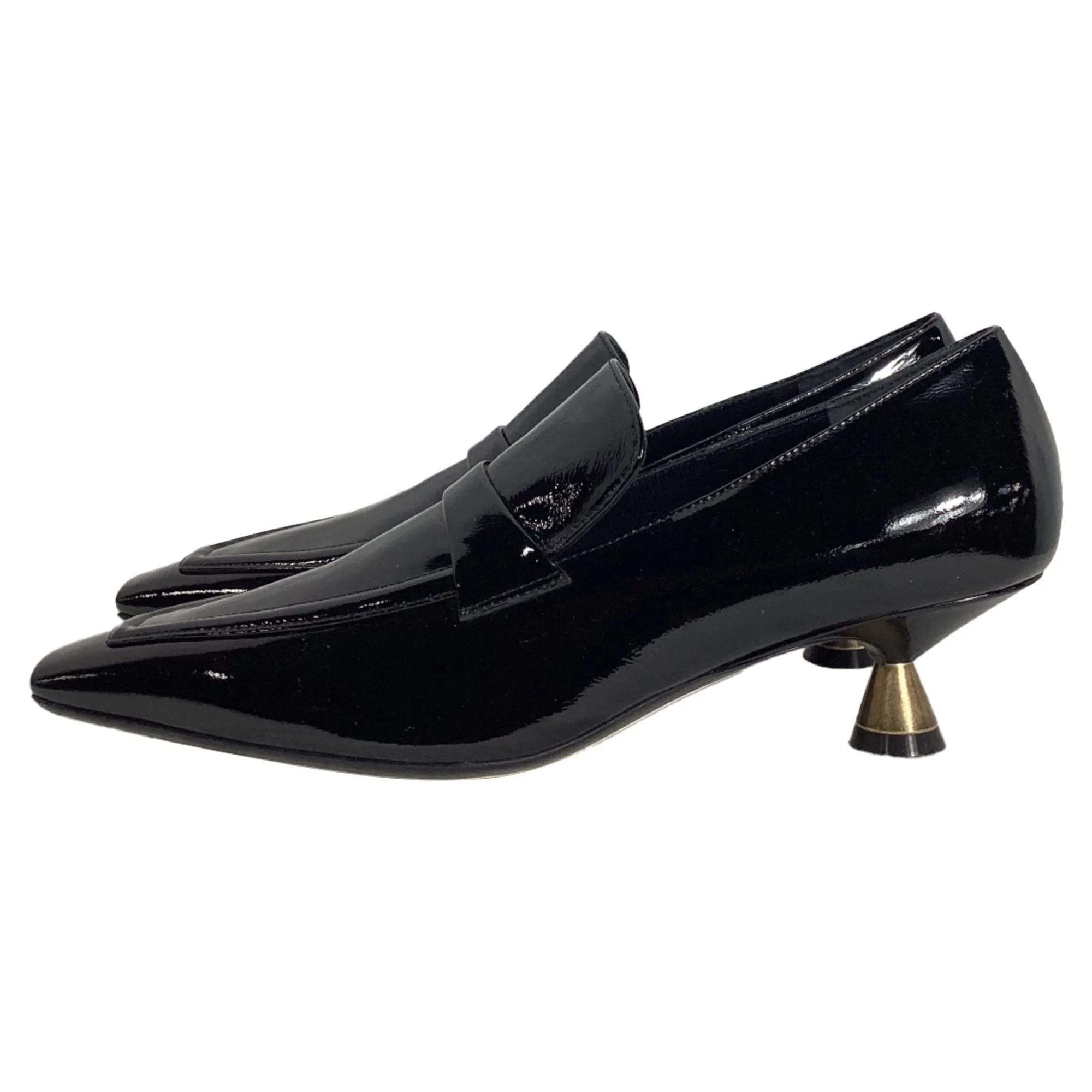 Khaite The King Point-Toe Loafers In Black Patent Leather