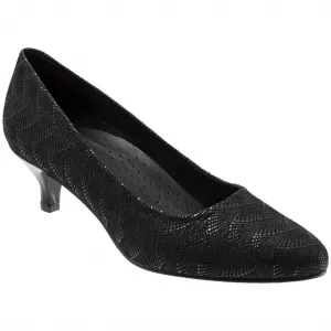 Kiera Leather Heel In Black Waves