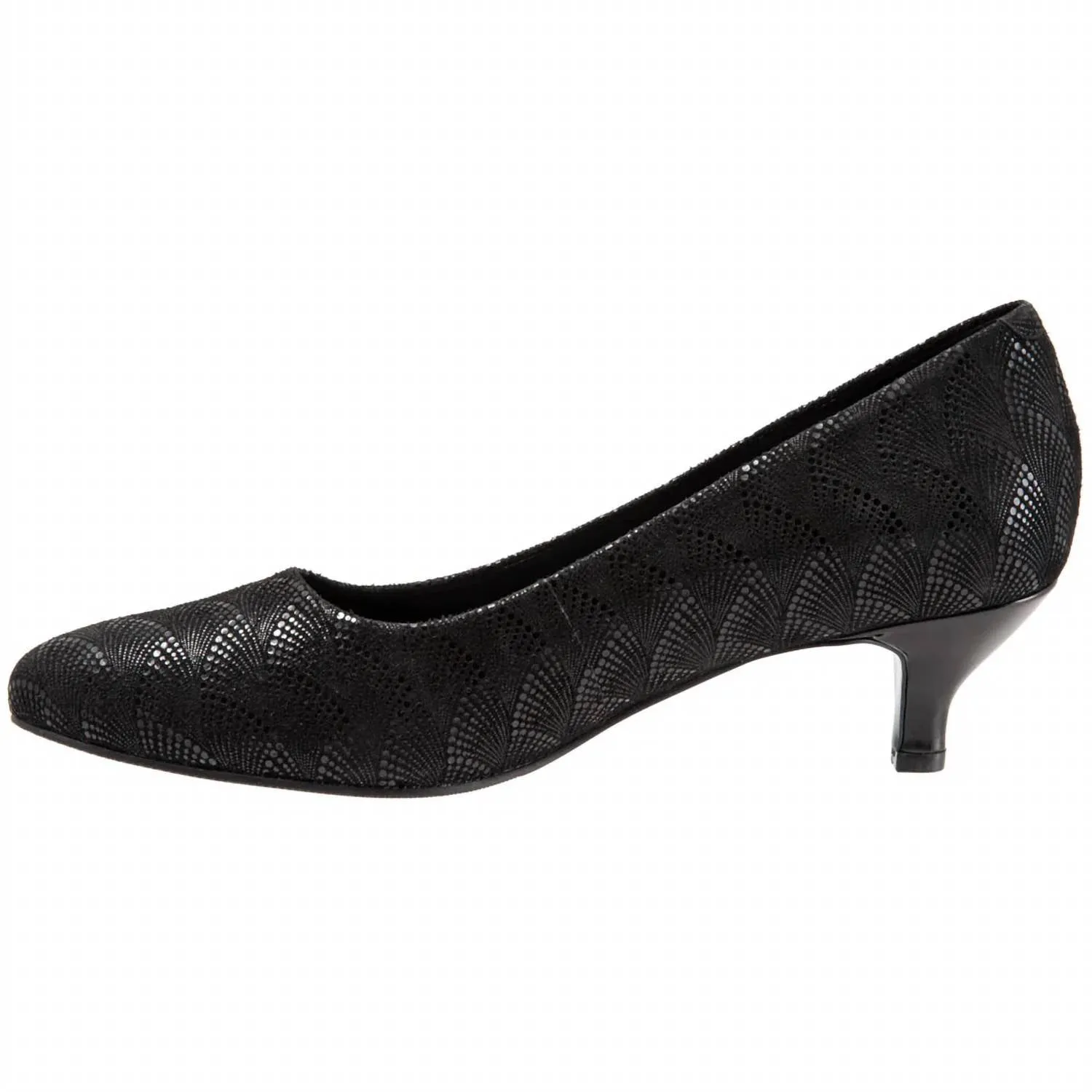 Kiera Leather Heel In Black Waves