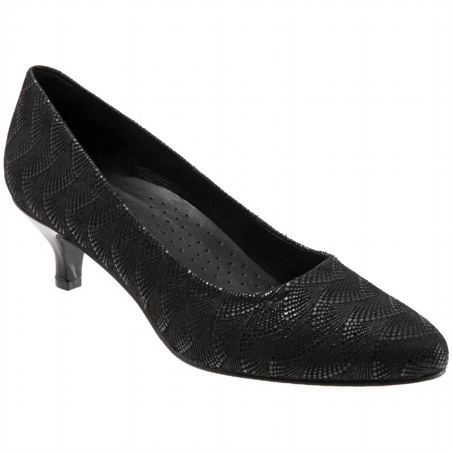 Kiera Leather Heel In Black Waves