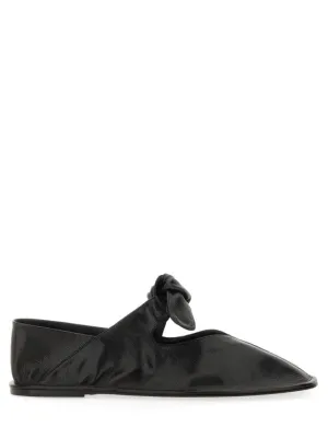 Knotted Black Lambskin Flats