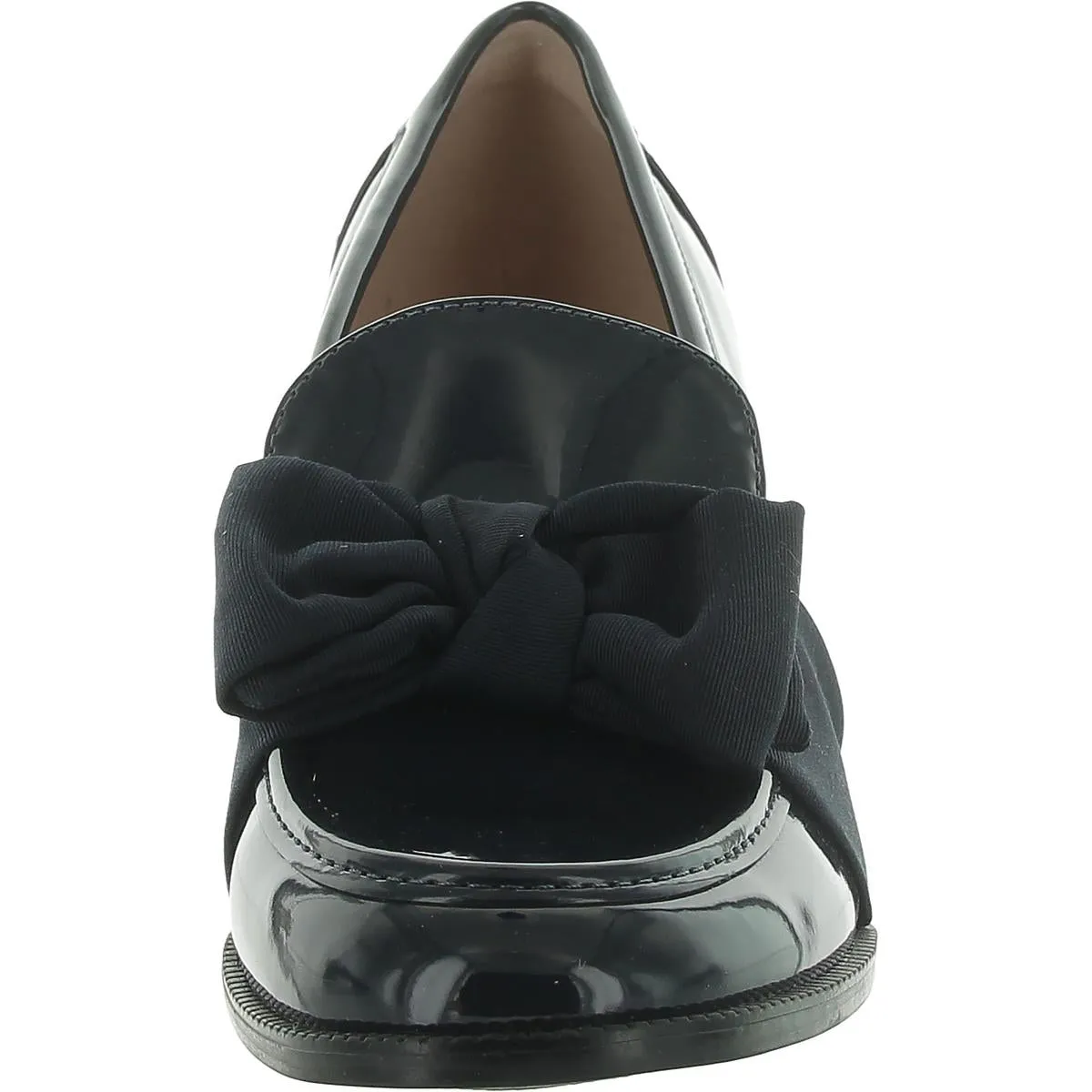 Korrar 3 Womens Patent Block Heel Loafer Heels