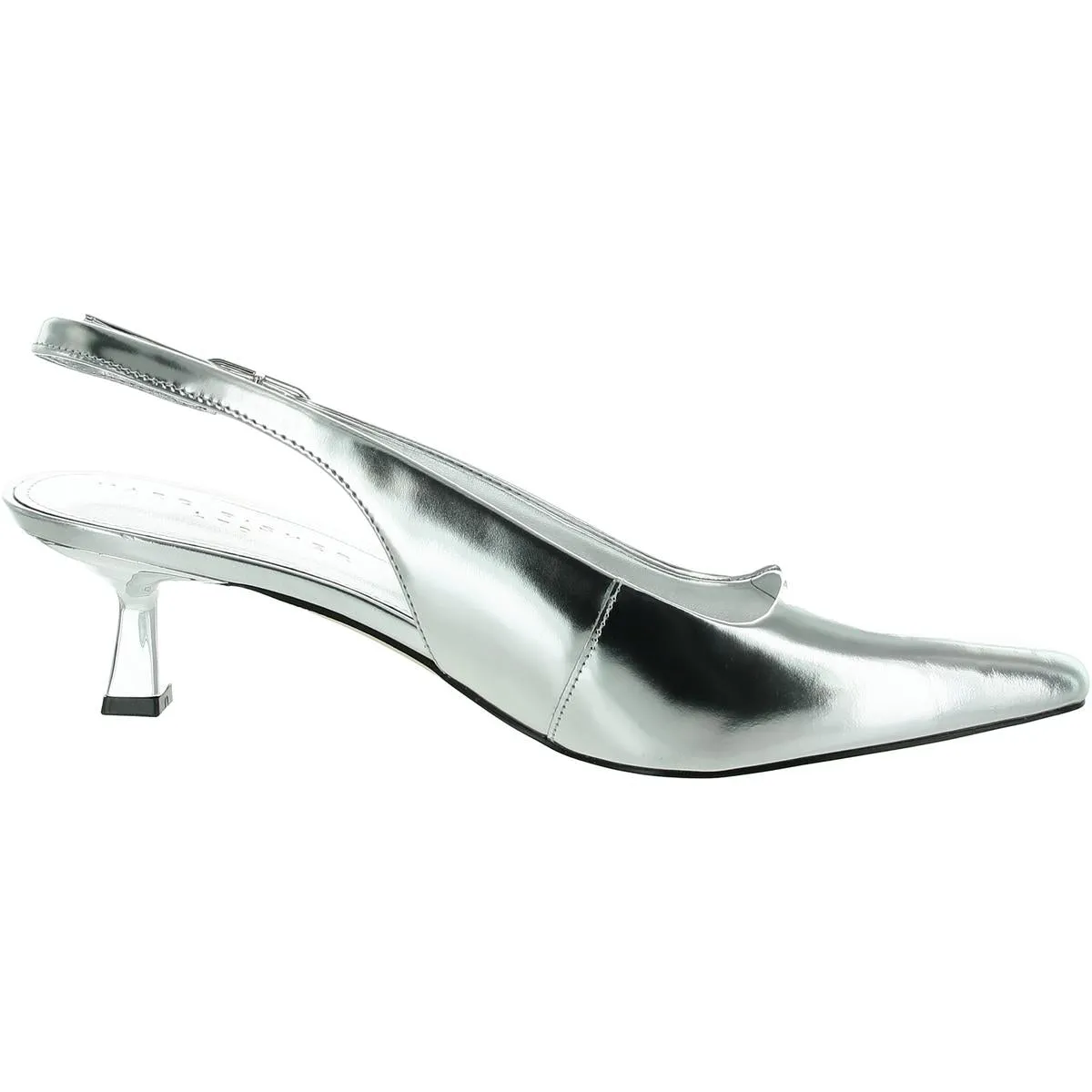 Kory Womens Leather Kitten Slingback Heels