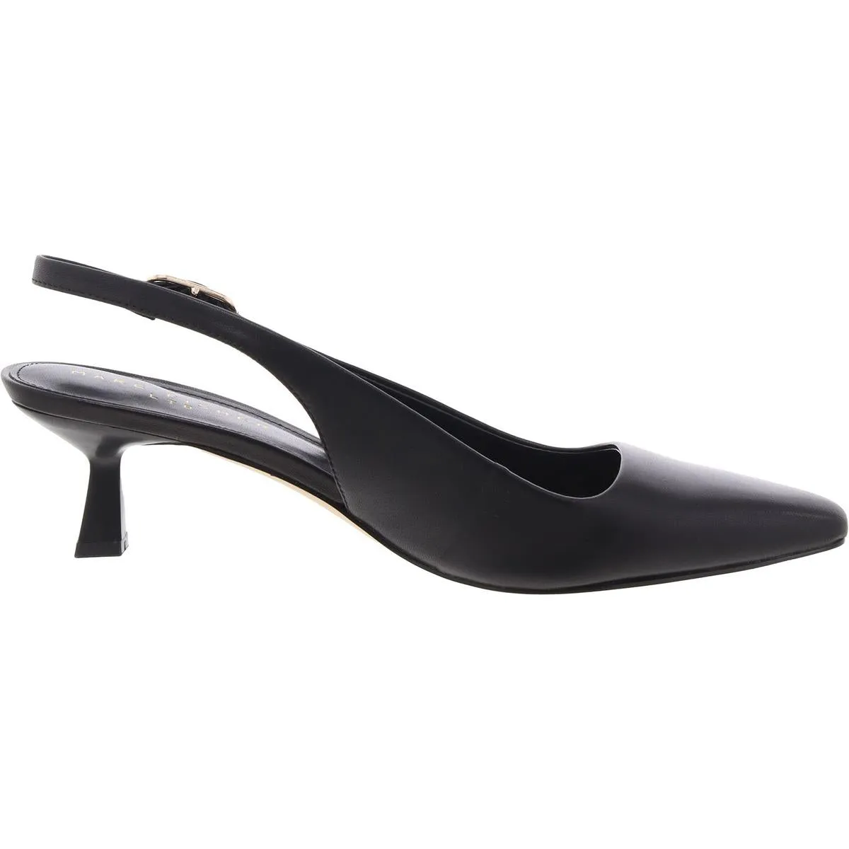 Kory Womens Leather Kitten Slingback Heels