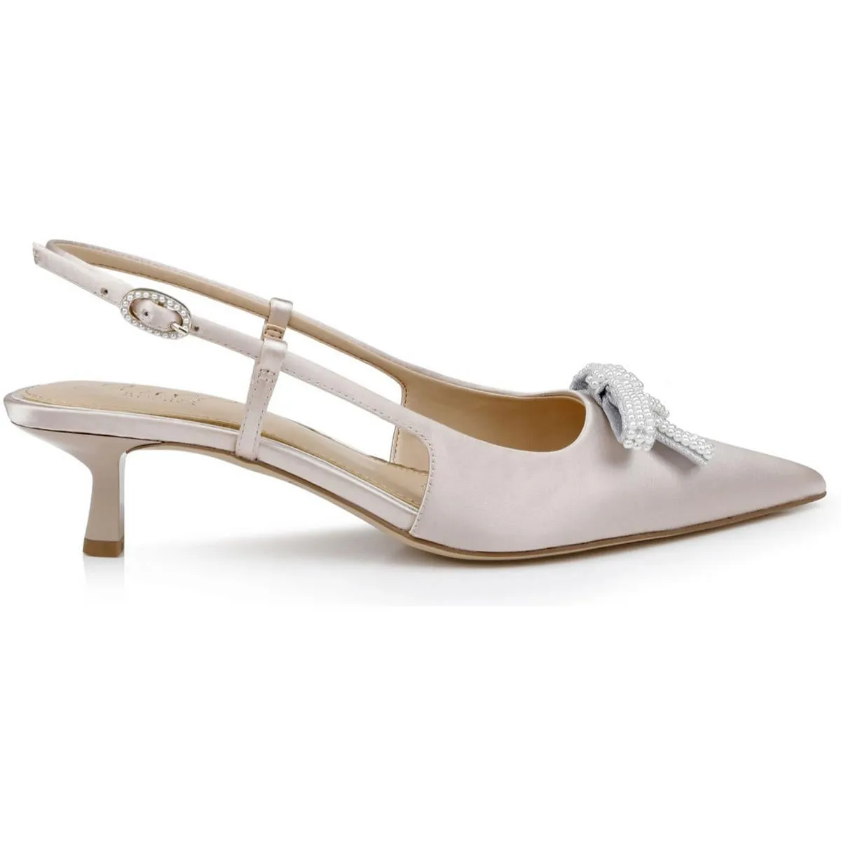 Krystia Womens Bow Satin Slingback Heels