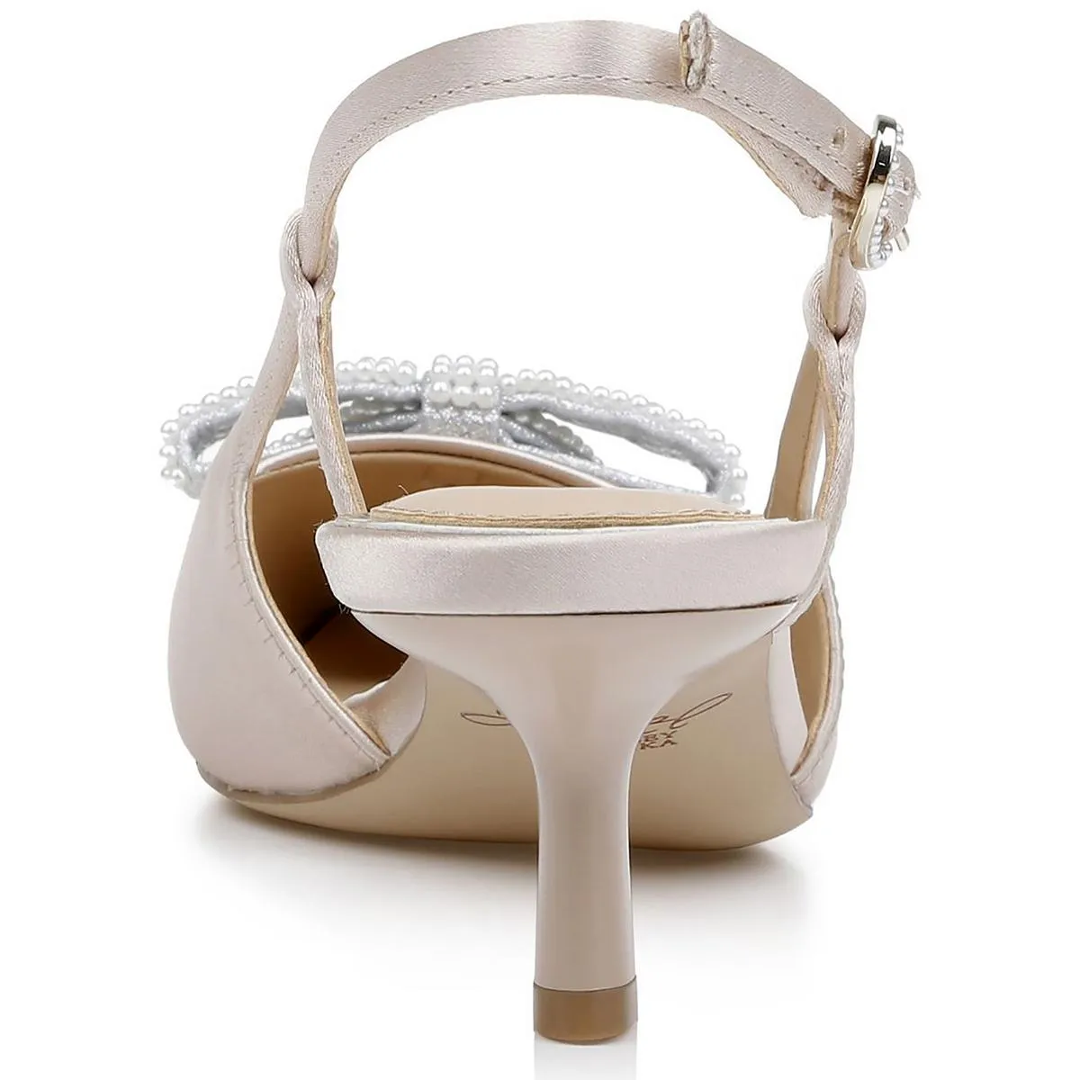 Krystia Womens Bow Satin Slingback Heels