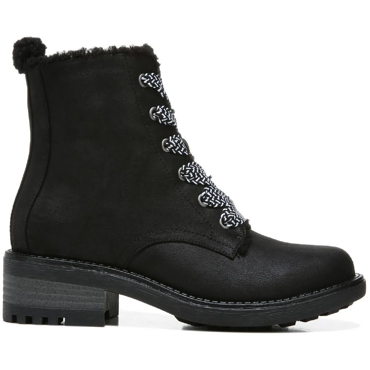 Kunis Cozy Womens Zipper Winter Combat & Lace-up Boots