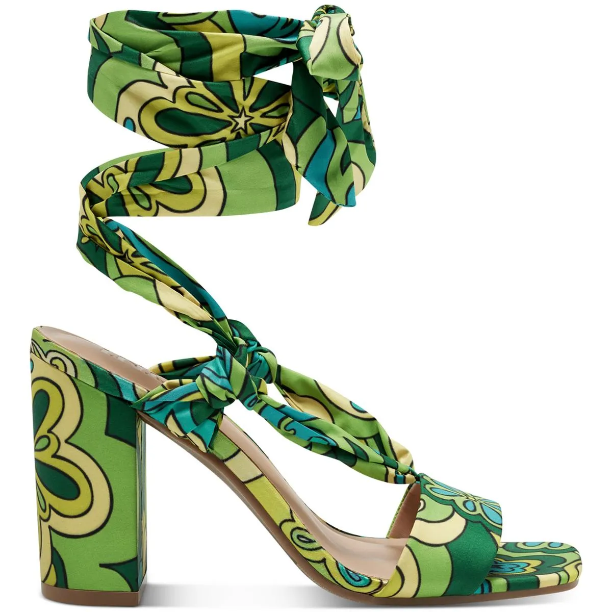 Laeelia Womens Strappy Square Toe Block Heels