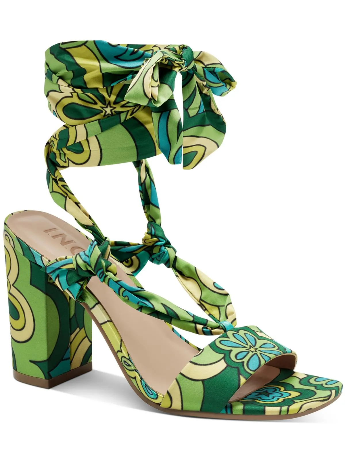 Laeelia Womens Strappy Square Toe Block Heels