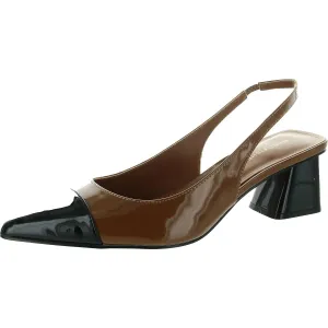 Laglie Womens Toe Cap Patent Slingback Heels
