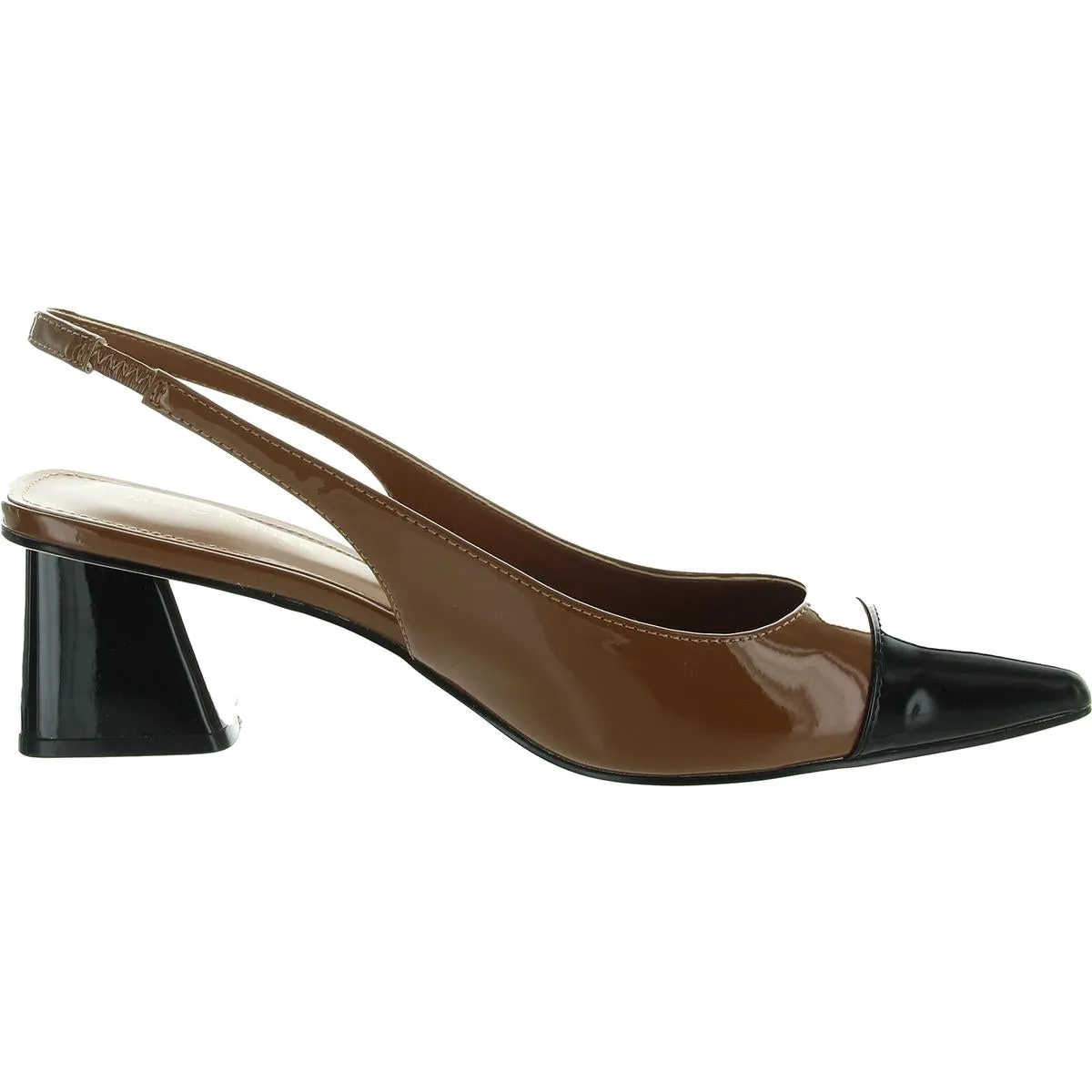 Laglie Womens Toe Cap Patent Slingback Heels