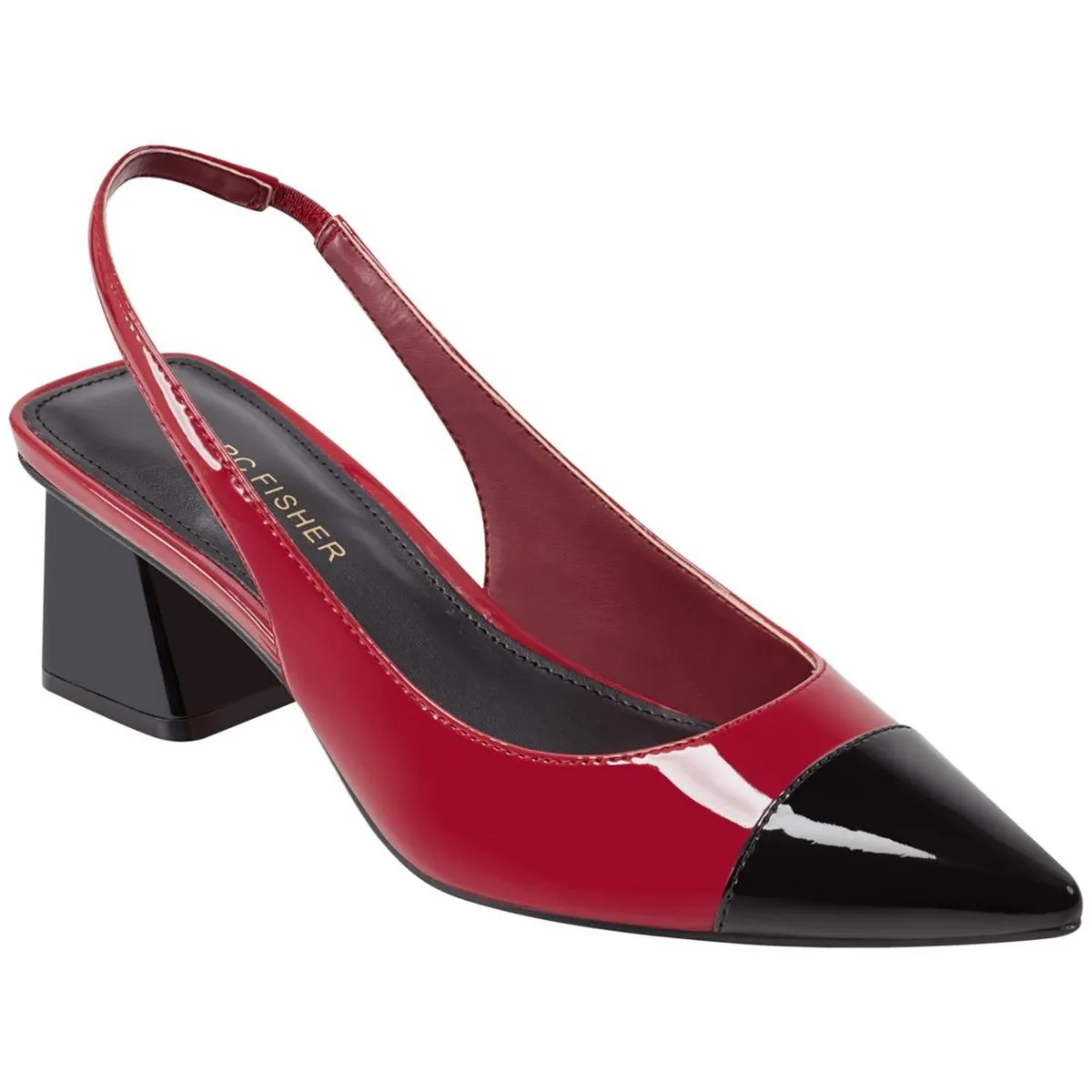Laglie Womens Toe Cap Patent Slingback Heels