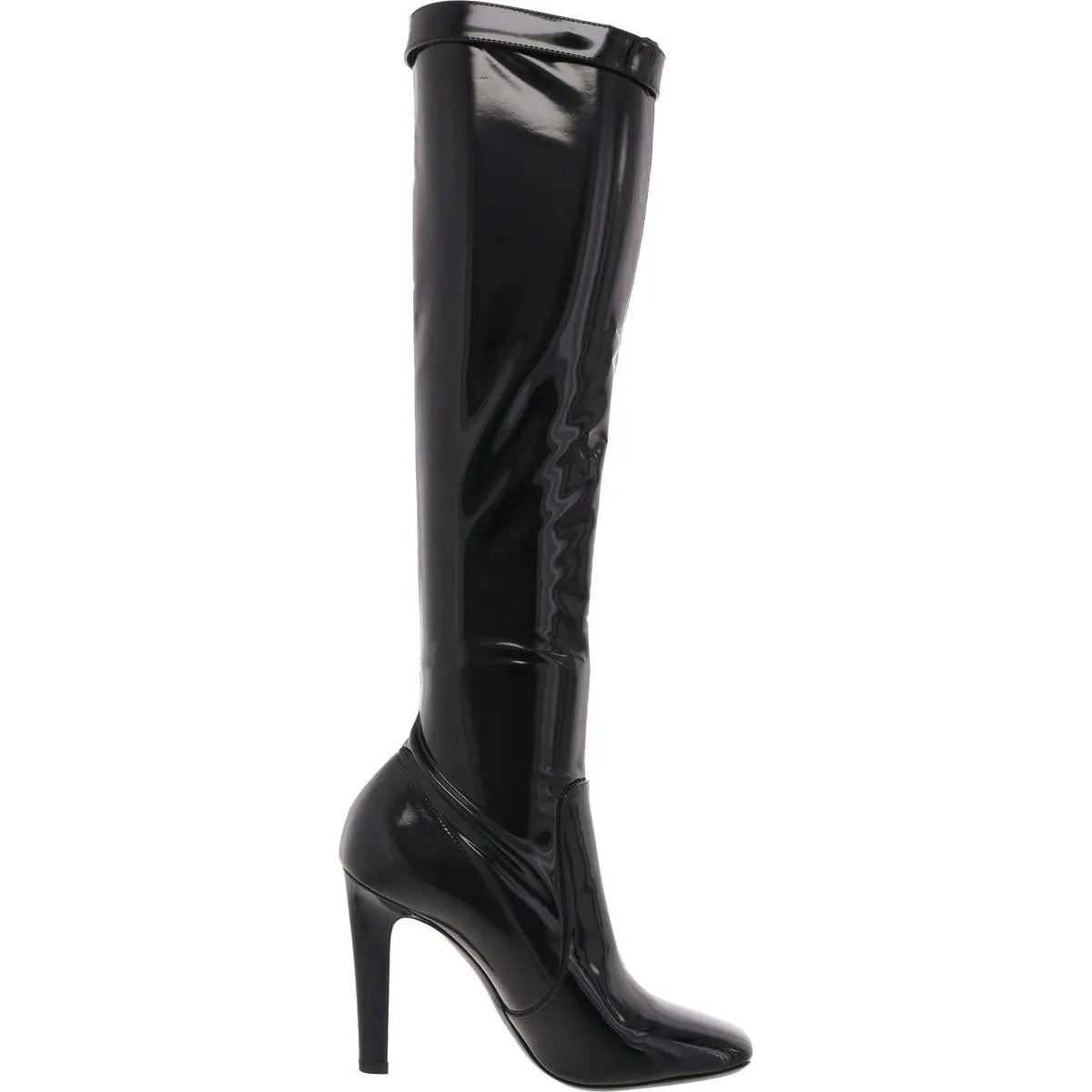 Lala Womens Buckle Patent Leather Knee-High Boots