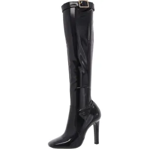 Lala Womens Buckle Patent Leather Knee-High Boots