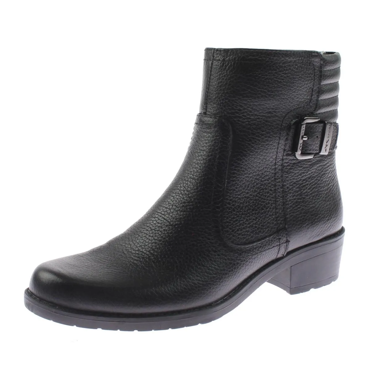 Lanette Womens Solid Round Toe Motorcycle Boots