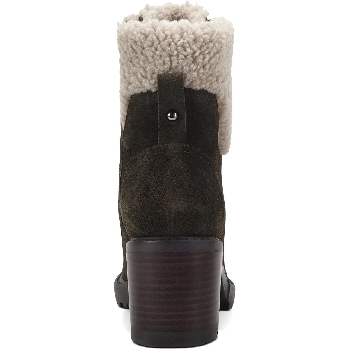 Lansly Womens Faux Fur Lug Sole Lace-Up Boot