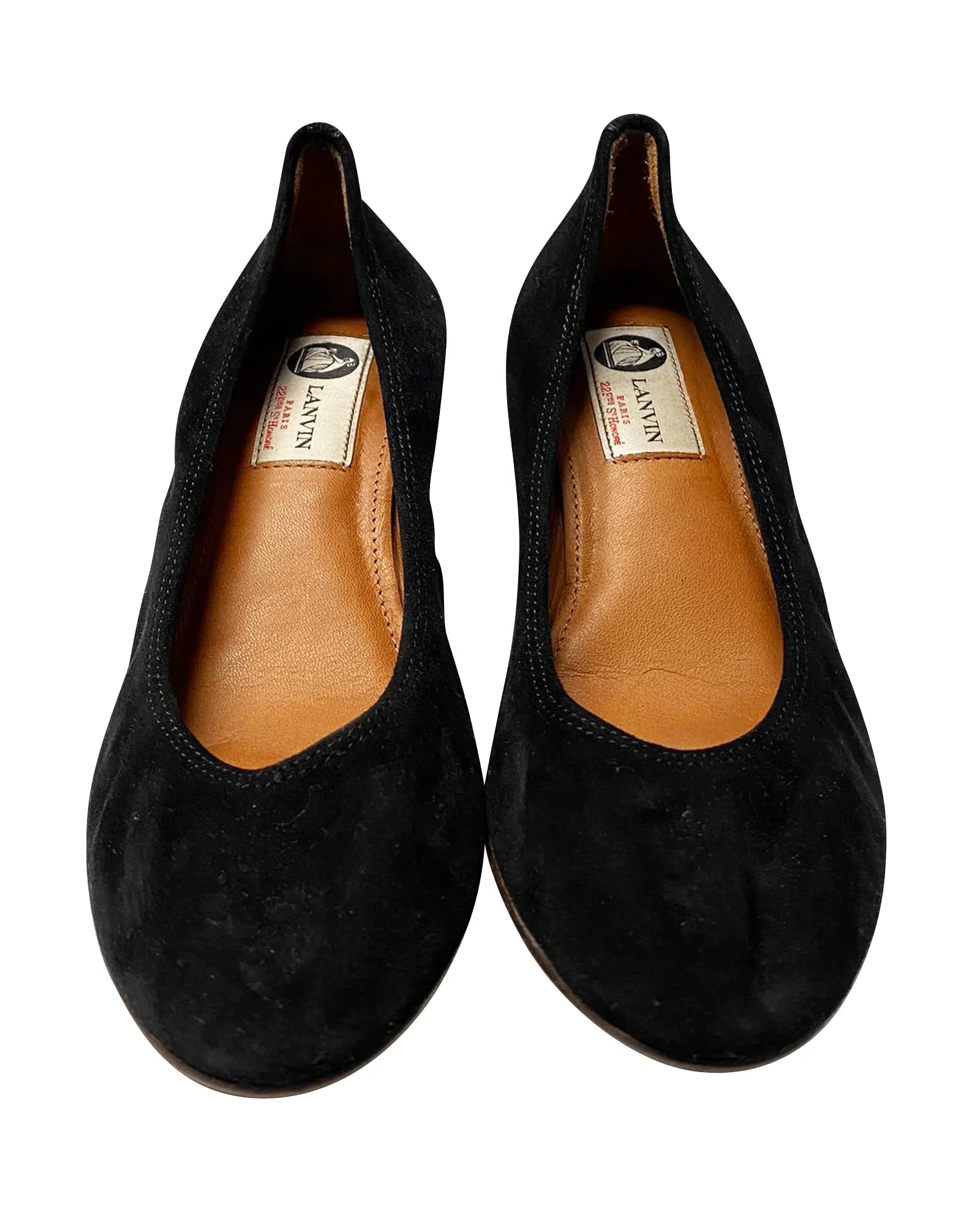 Lanvin Block-Heeled Pumps in Black Suede