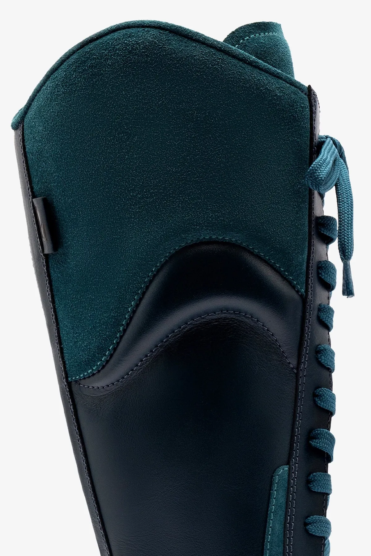 Larroud x Jonathan Cohen Flat Hi Sneaker Boot In Teal Suede