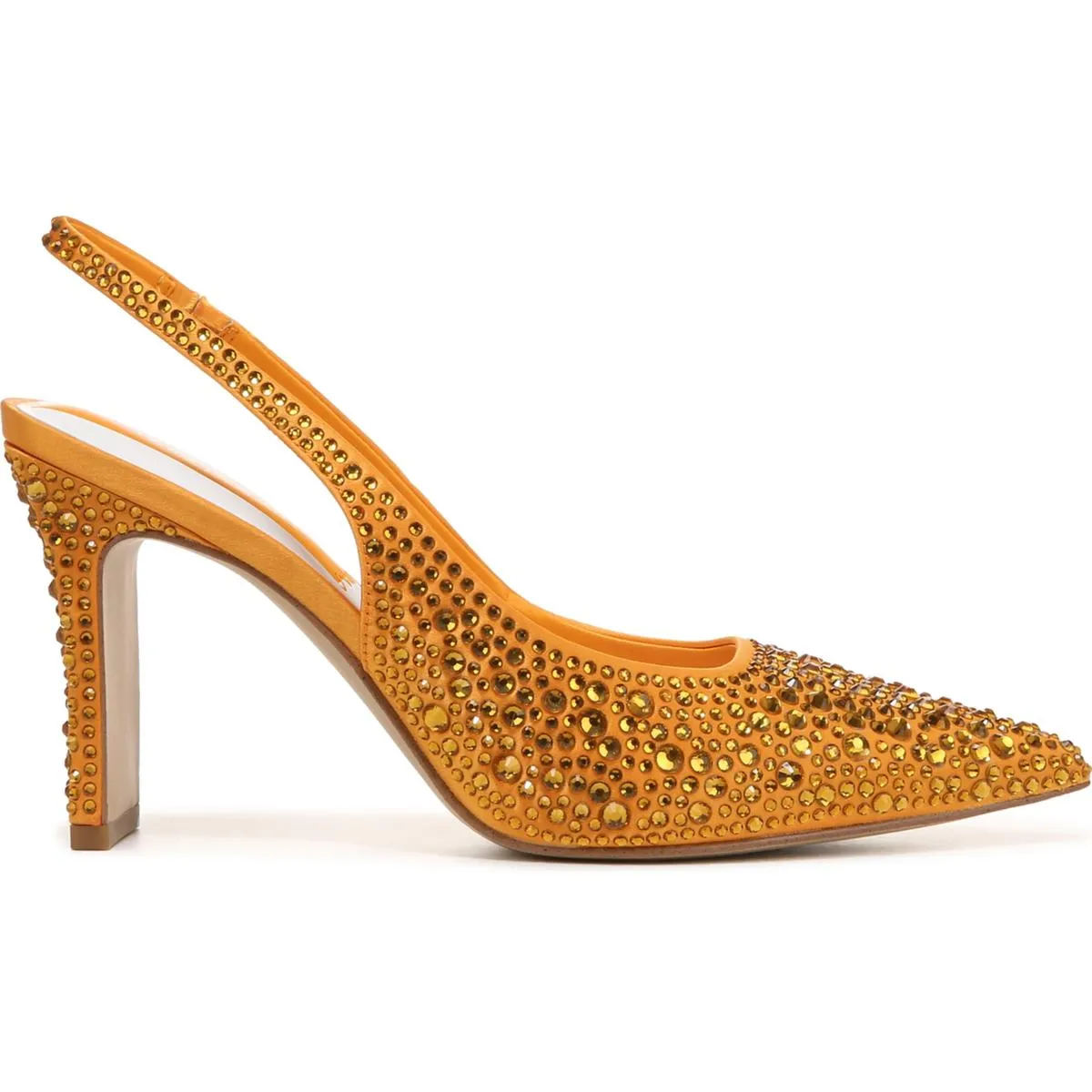 Laverie3 Womens Embellished Satin Slingback Heels