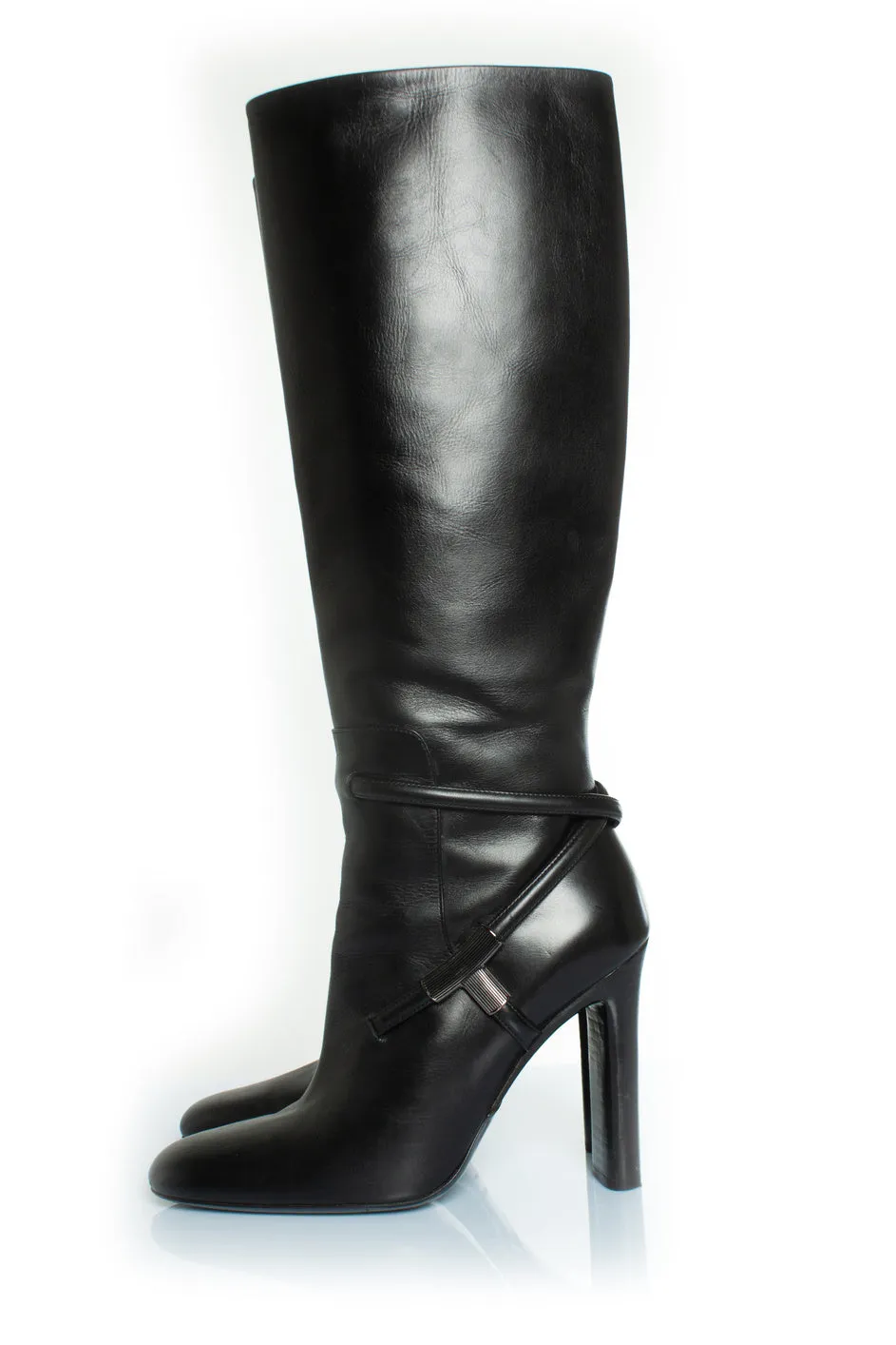 leather boots with T strap