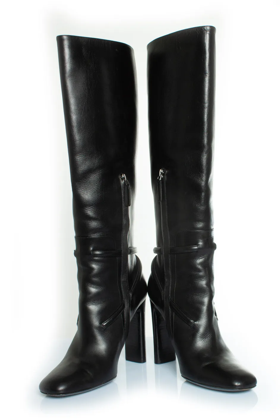 leather boots with T strap