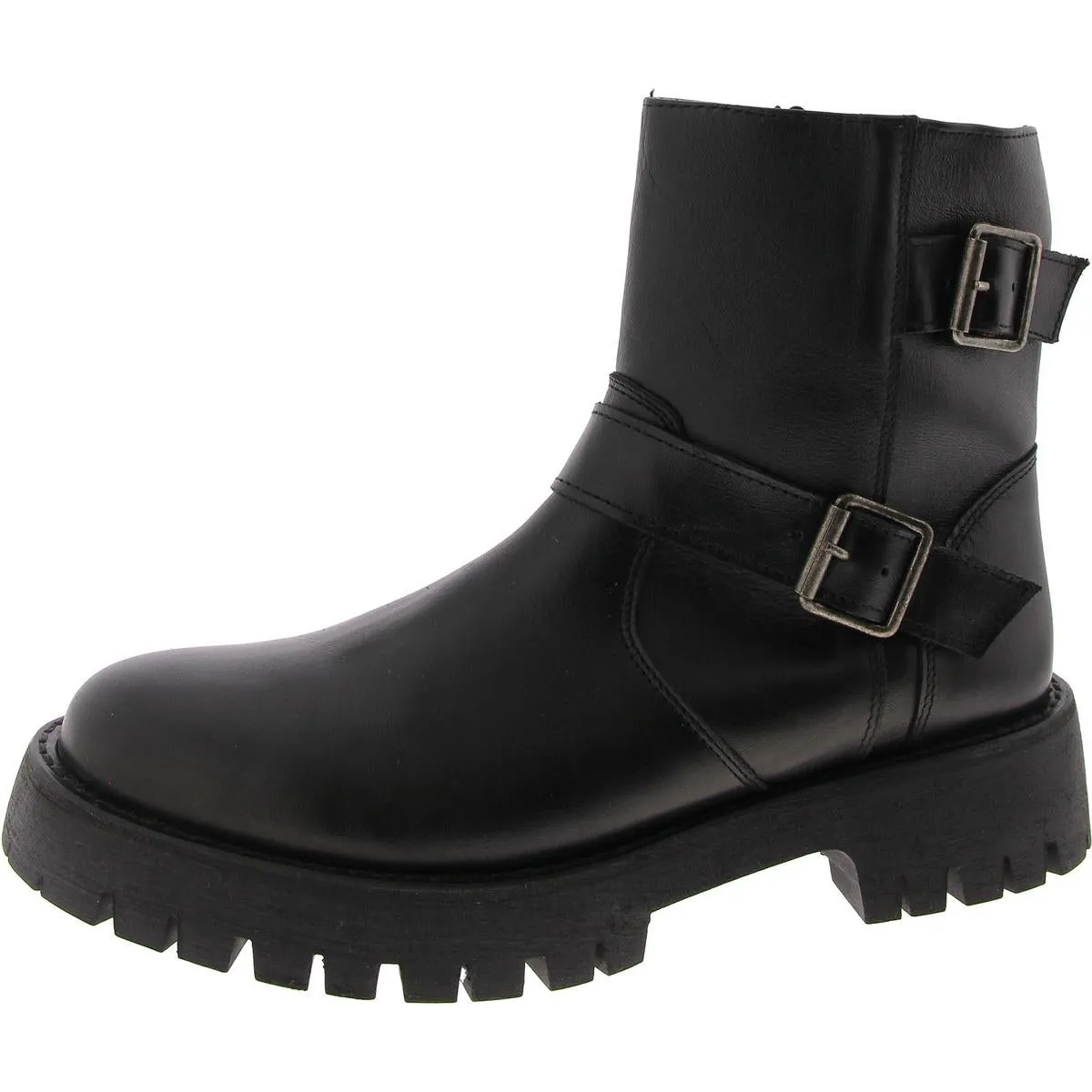 Legitt Womens Zip Up Round Toe Mid-Calf Boots