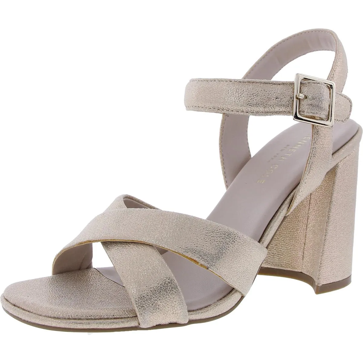 Lessia Womens Leather Criss-Cross Slingback Heels