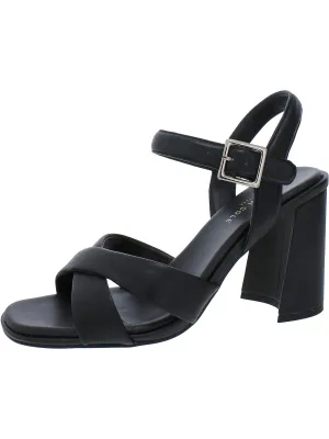 Lessia Womens Leather Criss-Cross Slingback Heels