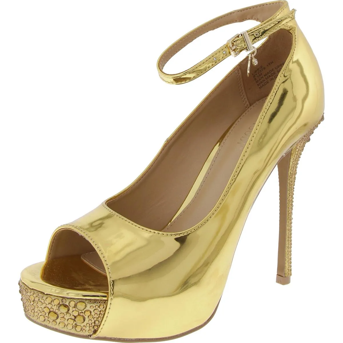 Libbie Womens Patent Rhinestone Pumps