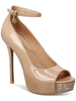 Libbie Womens Patent Rhinestone Pumps