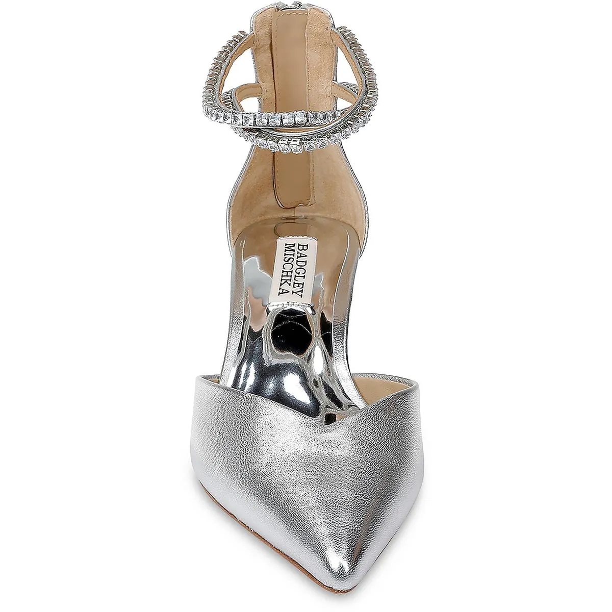 Lilibeth Womens Zipper Rhinestone Kitten Heels