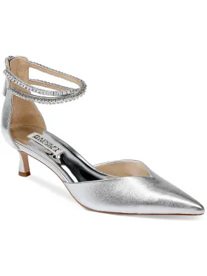Lilibeth Womens Zipper Rhinestone Kitten Heels
