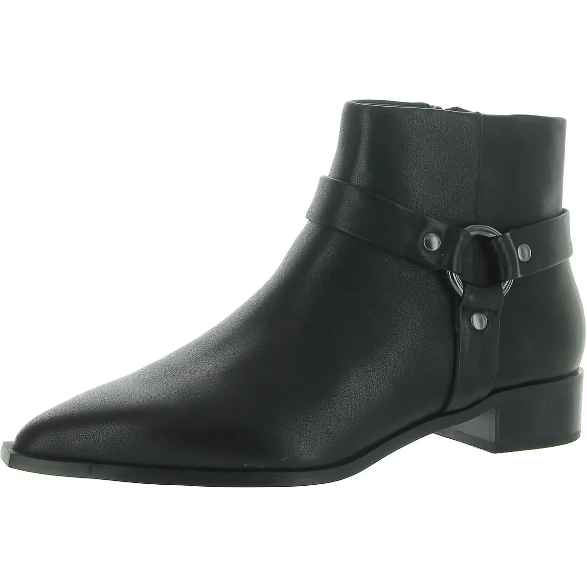 Lily Womens Leather Zipper Ankle Boots