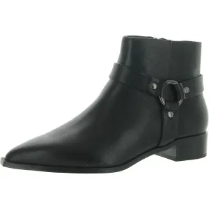Lily Womens Leather Zipper Ankle Boots