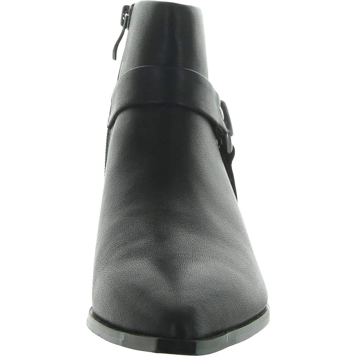 Lily Womens Leather Zipper Ankle Boots