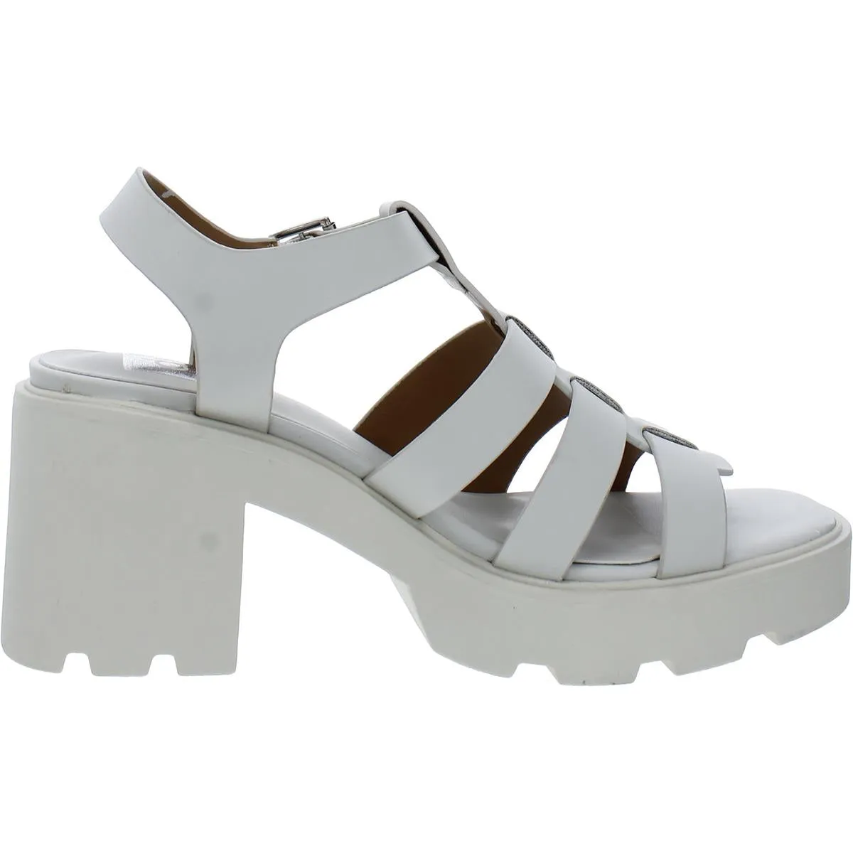 Lindy Womens Strappy Buckle Platform Heels