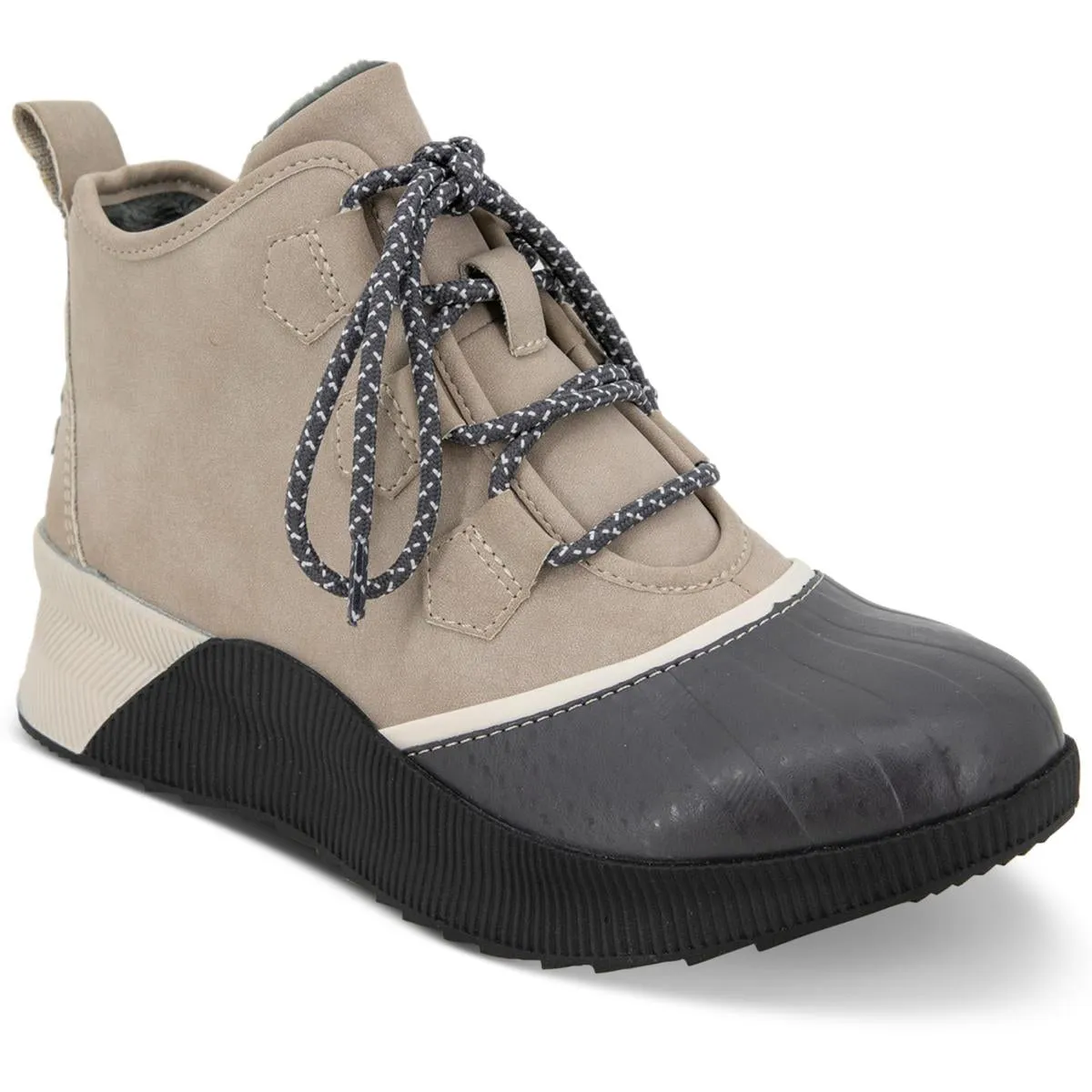 Linette Womens Faux Fur Lined Man Made Combat & Lace-Up Boots