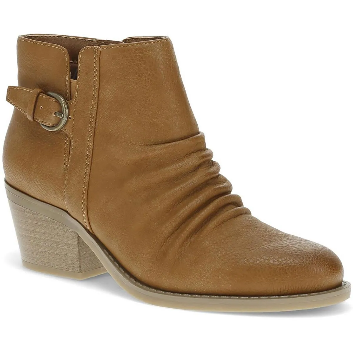 Linnea  Womens Round Toe Block Heel Booties